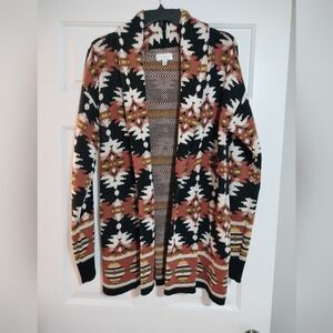 Lucky Brand Aztec Print Cardigan Sweater Size Medium